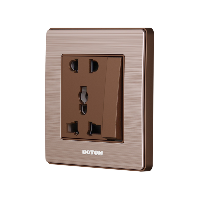 สถาบันการศึกษา 1 Gang Switch 3 Pin Universal Wall Socket